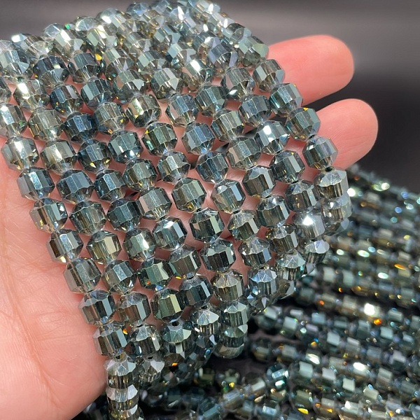 7 мм Стекло Lux, многогранник, цвет темно- зеленый