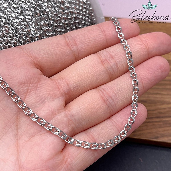 Цепь №111-5 цвет серебро 5,5*3,3 мм 
