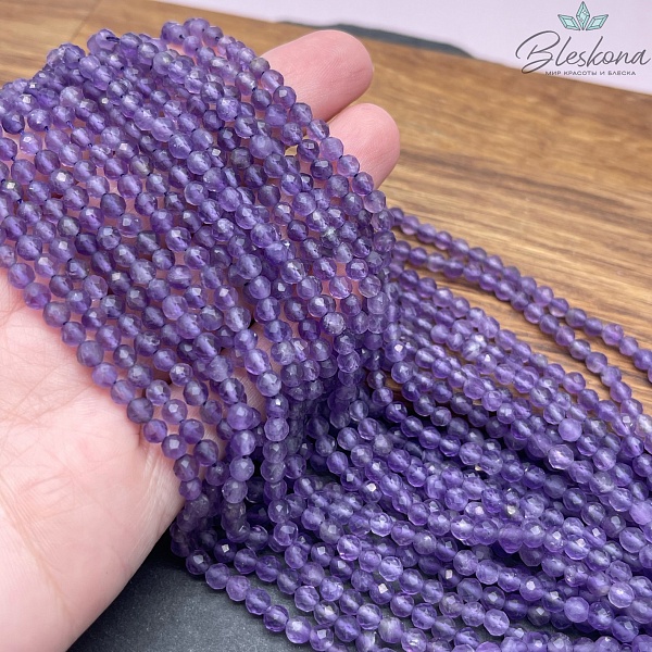 Аметист алмазная огранка №6 4 мм