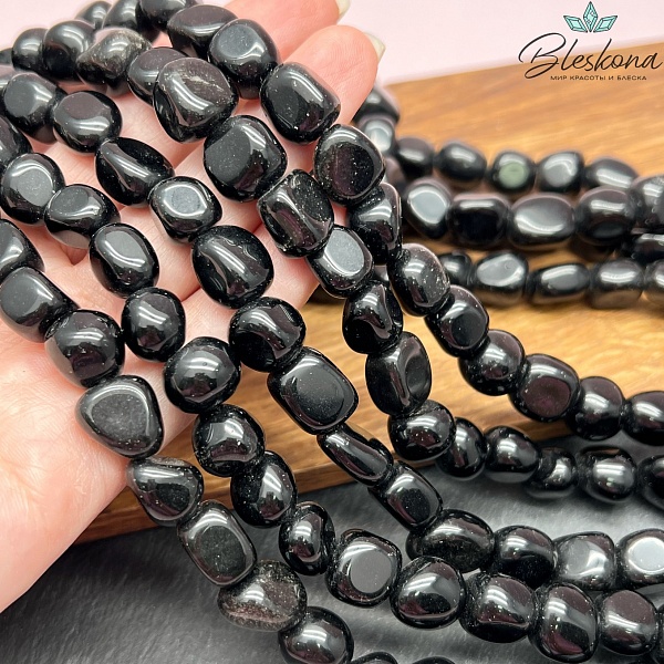 Обсидиан черный галтовка (9-13)*(9-10) мм