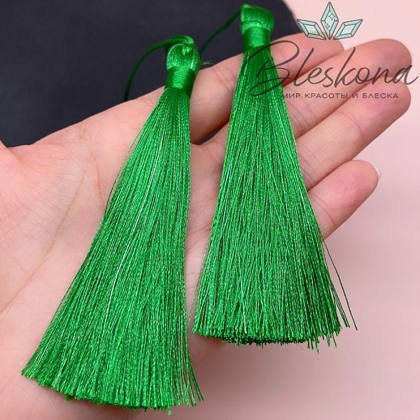 Кисть вискозный шелк Зеленая 10*1 см