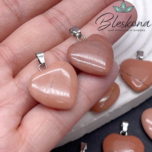 22*20 мм Цвет серебро, Подвеска Сердце Яшма 