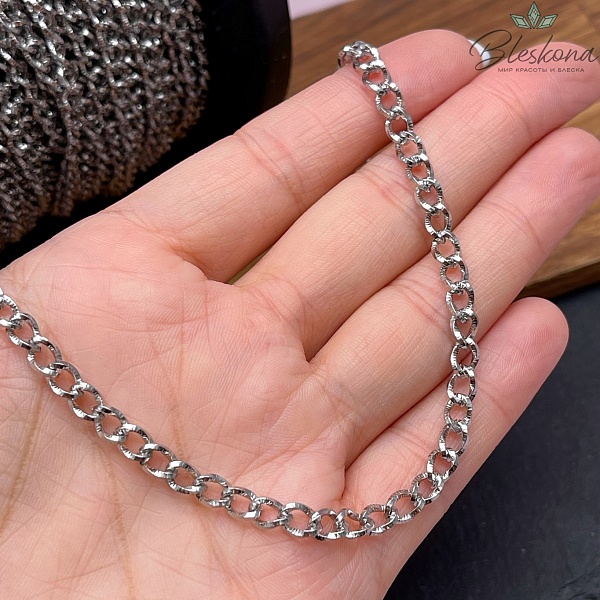 Цепь №С65 Цвет серебро 6,3*4,4 мм Сталь