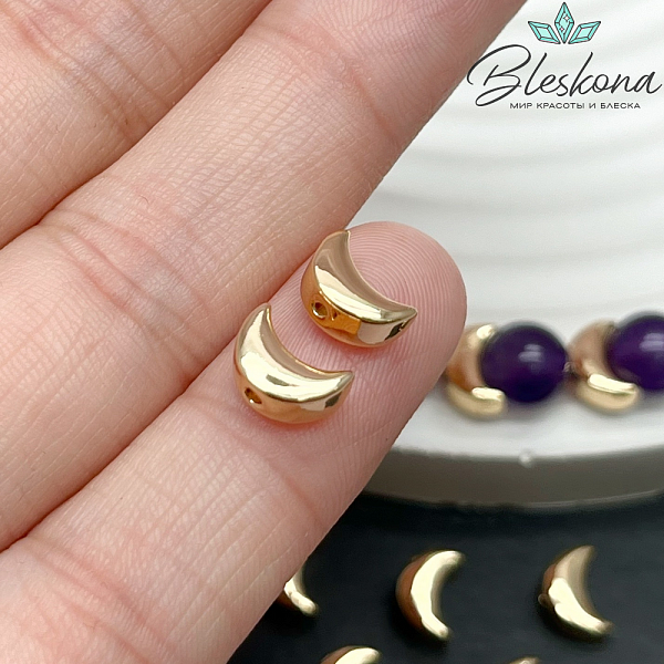 5,4*8 мм Цвет золото, Бусина Луна гладкая