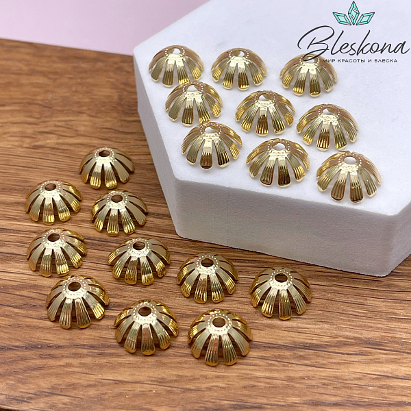 12*5 мм Цвет золото, Шапочка цветок 