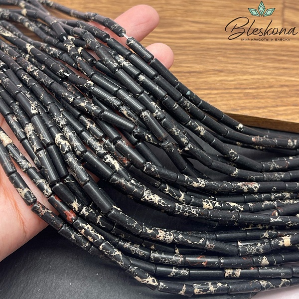 Варисцит черный  трубочки имитация 13*4мм