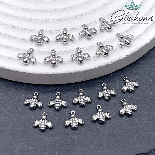 8*8 мм Цвет серебро, Подвеска Пчелка