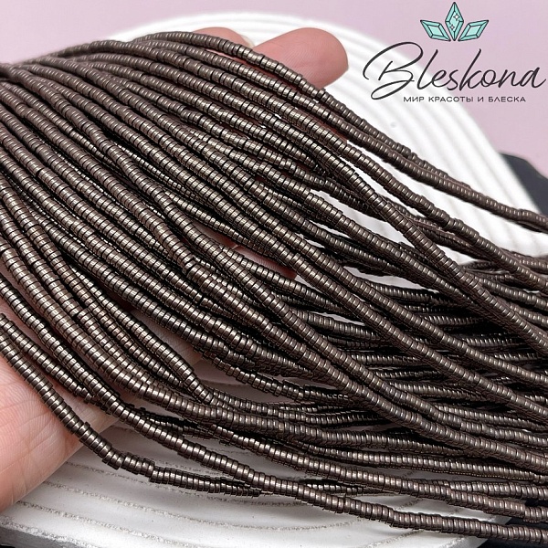 3*1 мм Гематин имитация, цвет коричневый №1 (шоколадный), диски №1