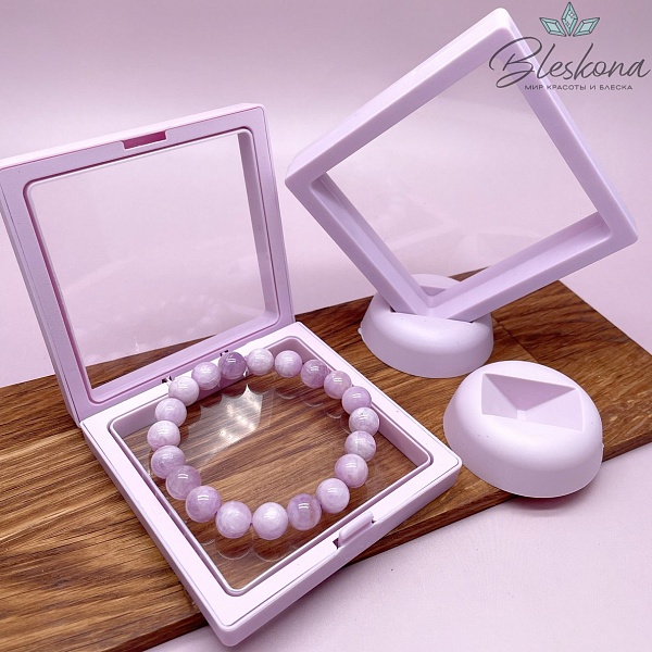 Прозрачный дисплей для украшений сиреневый 9 см