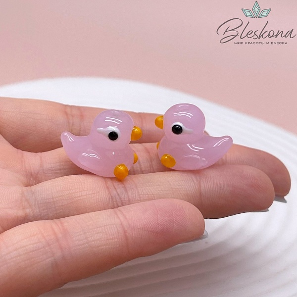 16*17 мм Бусина уточка розовая