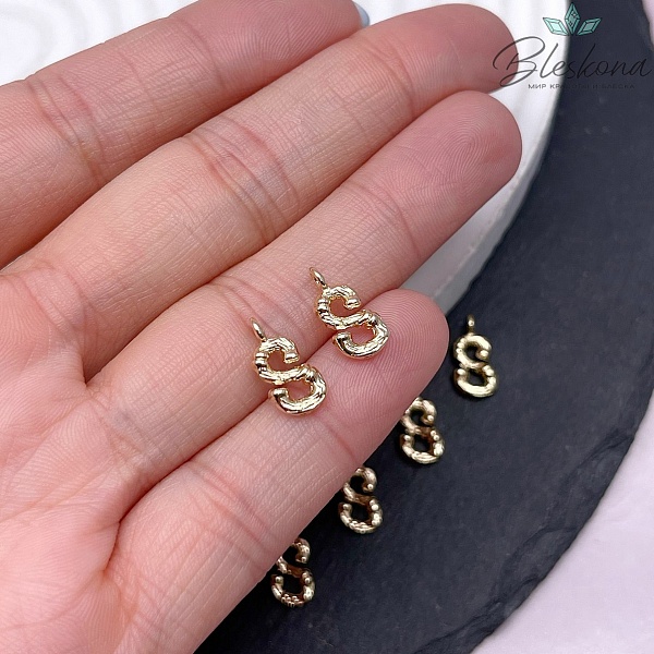 12 мм Цвет золото, Буквы веточки S 