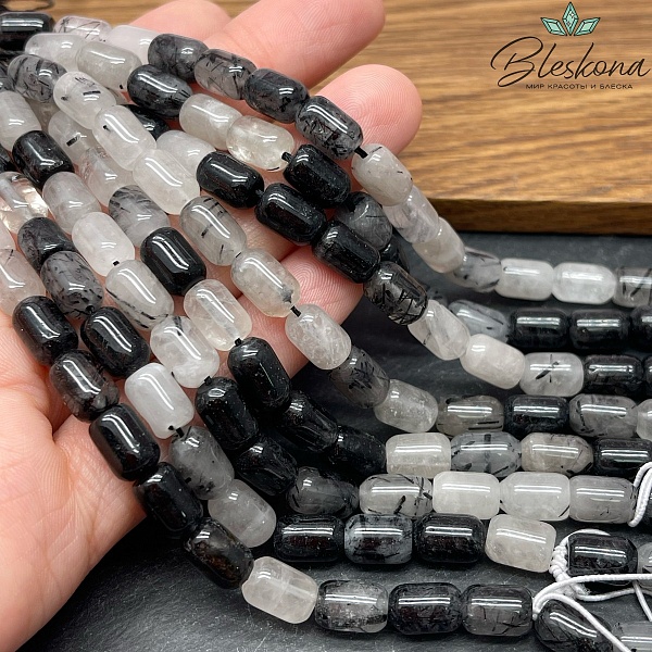 Кварц турмалиновый 6*9 мм сет 19 см