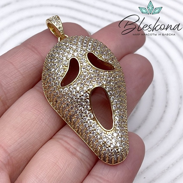 49*26,6 мм Цвет золото, Подвеска маска Крик 