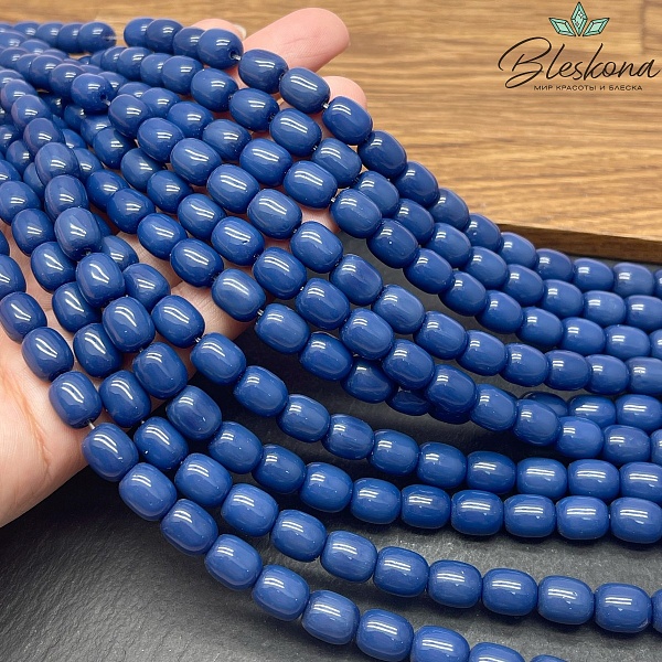 Агат синий бочата (имитация) 9,5*7,5 мм