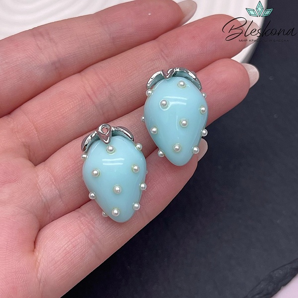 25*17 мм Цвет серебро, Подвеска клубничка тиффани