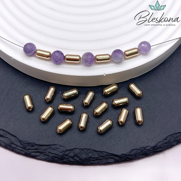 8*3,8 мм Цвет золото, Бусина бочонок