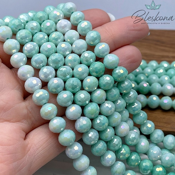 Стекло Lux мятное огранка  8 мм