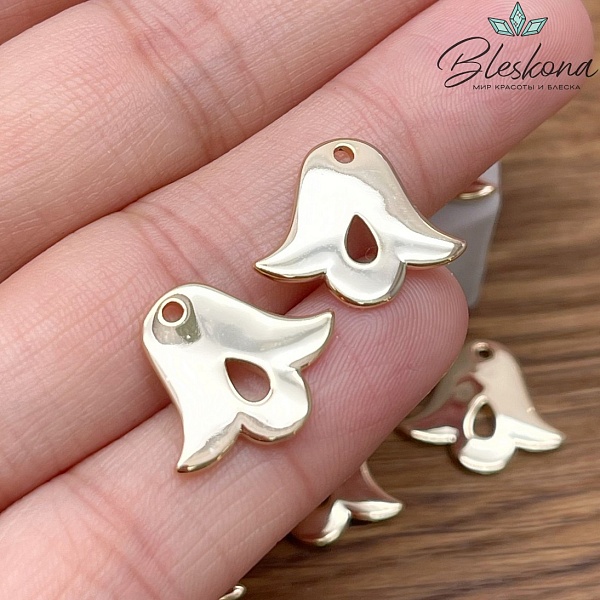 14,7*17 мм Цвет золото, Подвеска Тюльпан Этно №2