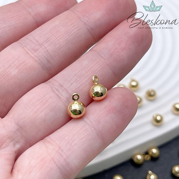 6 мм Цвет золото, Подвеска шар 