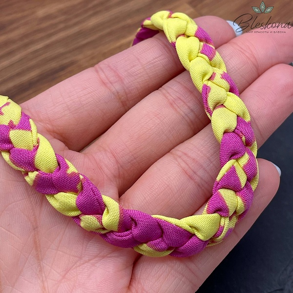 Шнурок косичка под кулон цвет микс №4, серебро 40 см