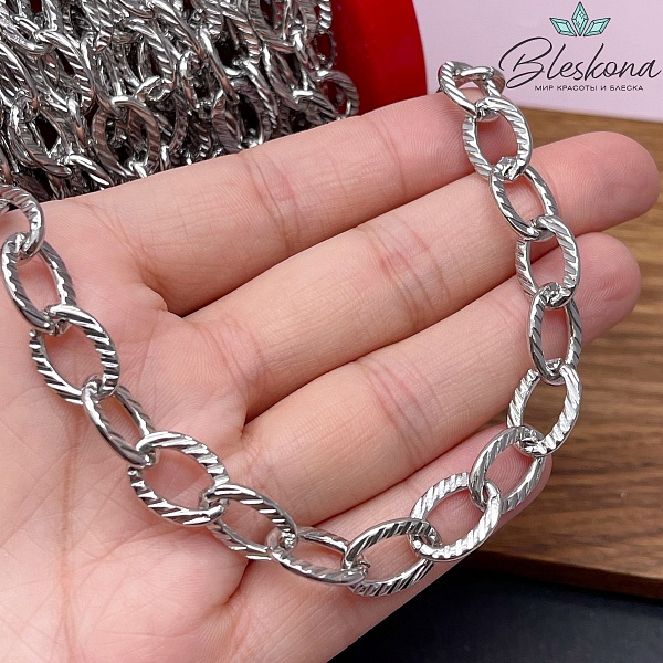 Цепь №64 цвет серебро 10*14,2 мм