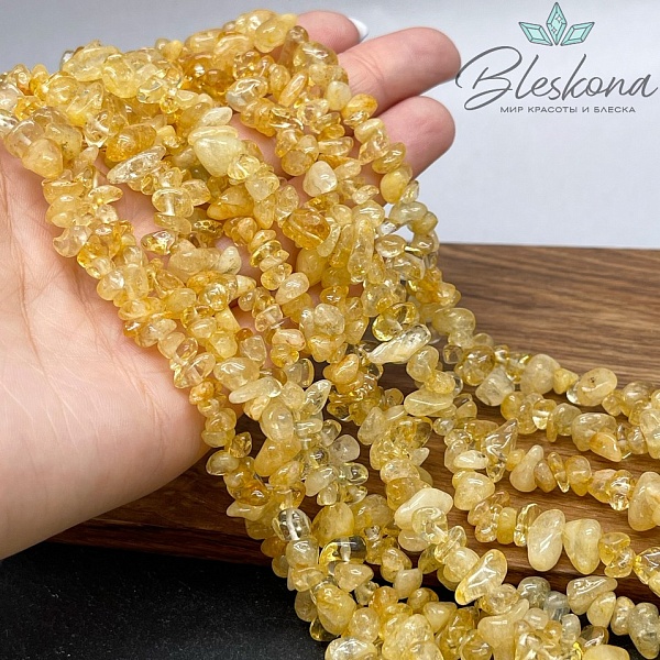 Крошка Цитрин №3 ширина бусин ~ 7-10 мм