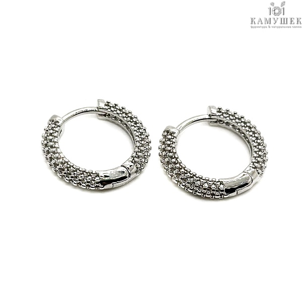 20мм Цвет серебро, Швензы бублик Конго сеточка Люкс