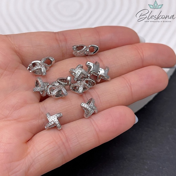 7 мм Цвет серебро, Разделитель цирконы