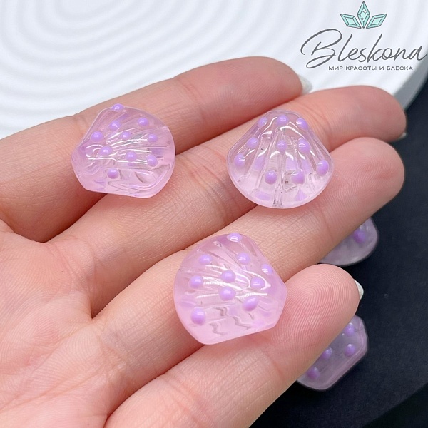 17*18 мм Бусина ракушка розовая