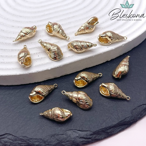 19*9 мм Цвет золото, Подвеска ракушка 