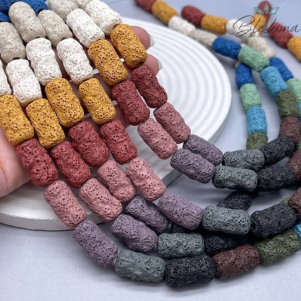 Лава Вулканическая бочата фриформ микс 21*11 мм