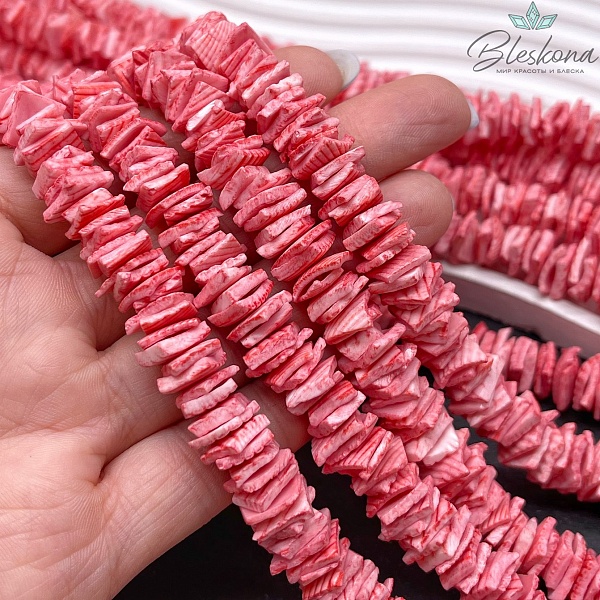 Перламутр красный диски из ракушки 9-11 мм