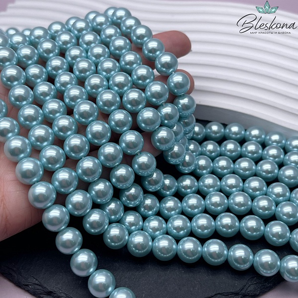 Жемчуг Майорка цвет голубой 10 мм