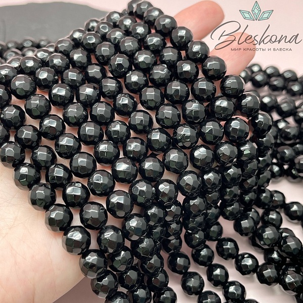 Агат черный огранка 10 мм 