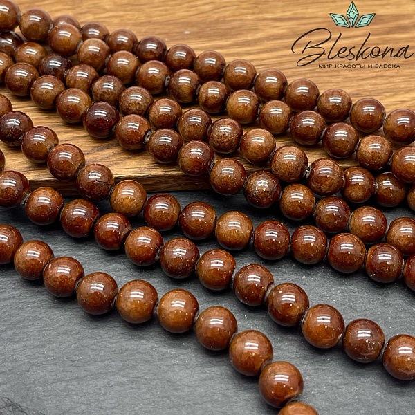 Оникс коричневый №1 10 мм (кальцитовый)