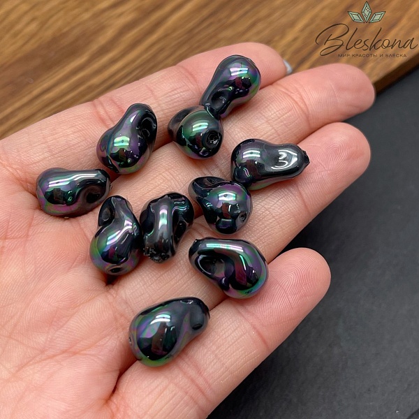 11*15 мм, Жемчуг Майорка черный штучно