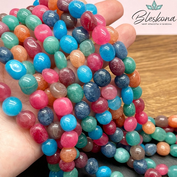  Кварц тонированный микс галтовка (9-13)*(8-9)  мм