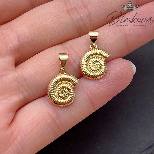 11*10 мм Цвет золото, Подвеска Ракушка улитка 