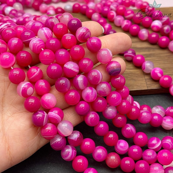 Агат фуксия (тонированный) 10 мм 