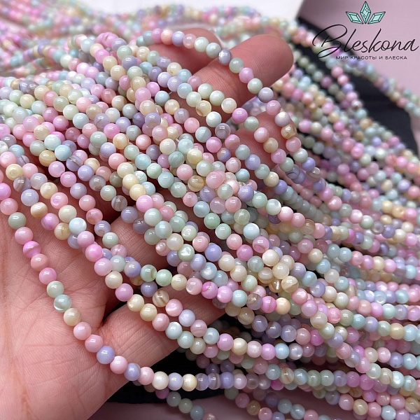 Перламутр микс №3  4 мм 