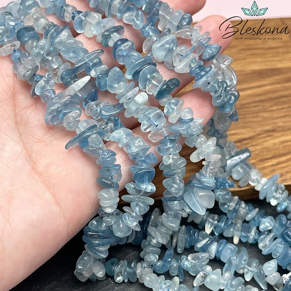 Крошка Аквамарин №2 ширина бусин ~ 7-11 мм