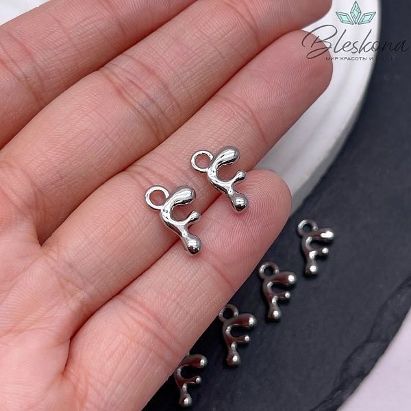 13 мм Цвет серебро, Буква гладкая F