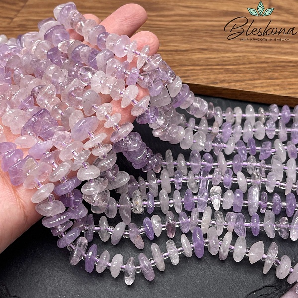 Аметист лавандовый сколы шлифованные (2-4)*(7-11) мм