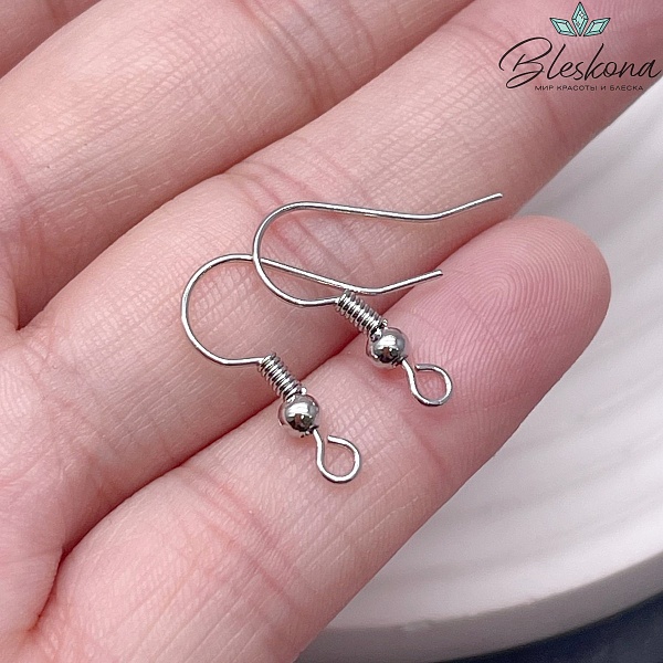 18мм Цвет серебро, Швензы крючок №123 Люкс