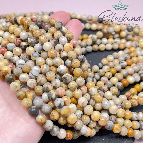 Агат кружевной 6,5 мм