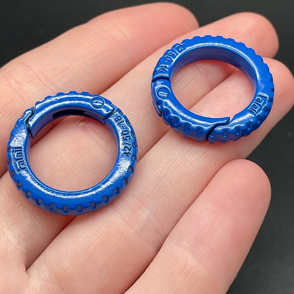 25мм , Замок круг -колесо синяя эмаль 