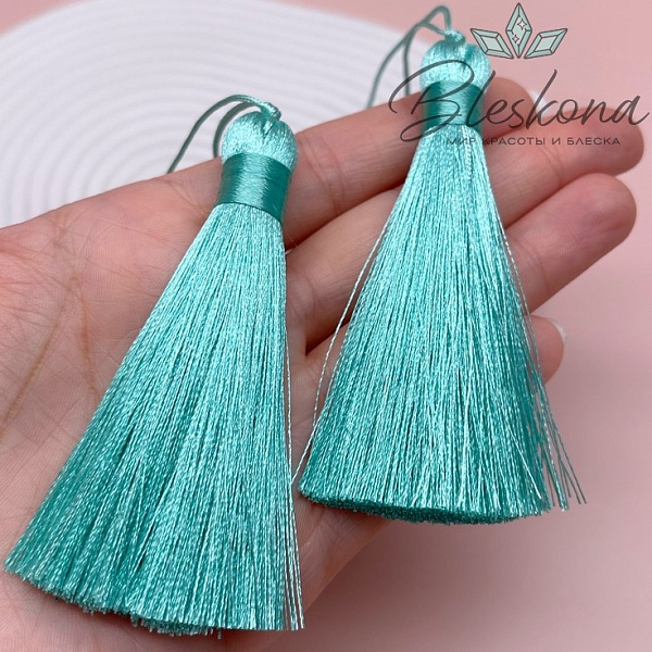 Кисть вискозный шелк Голубая 8*1 см