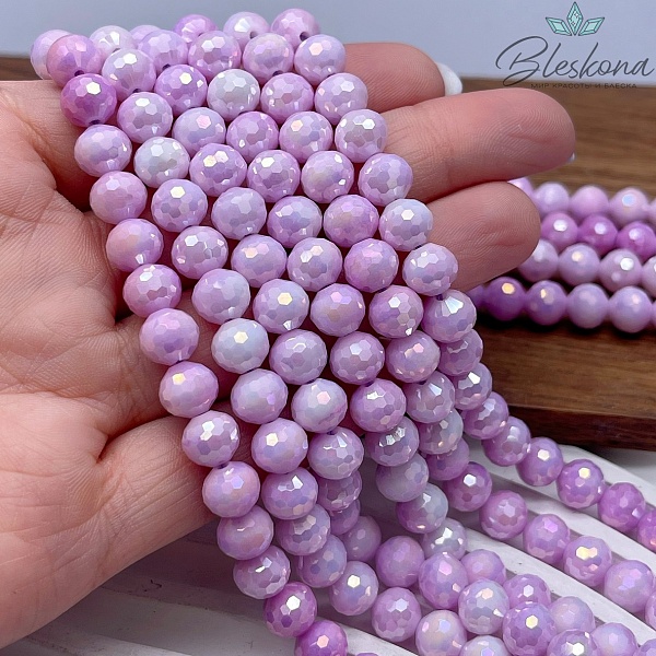 Стекло Lux сиреневое огранка  8 мм