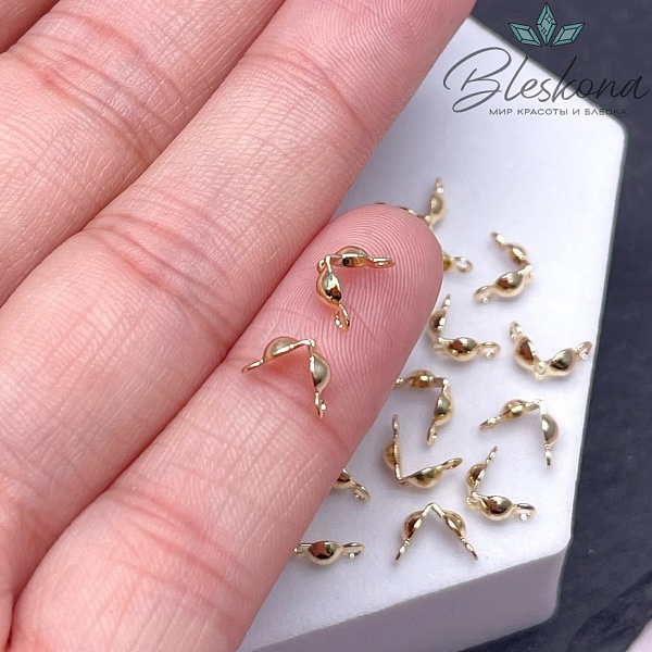 6,5*3 мм Цвет золото, Каллоты двойное кольцо уп. 20 шт.