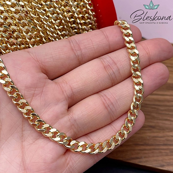 Цепь №90-1 цвет золото 6*7,3 мм